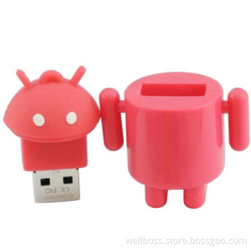 Robot Cartoon-shaped USB Flash Drive with Plug-and-play Function, Factory Price, Can Print Logo